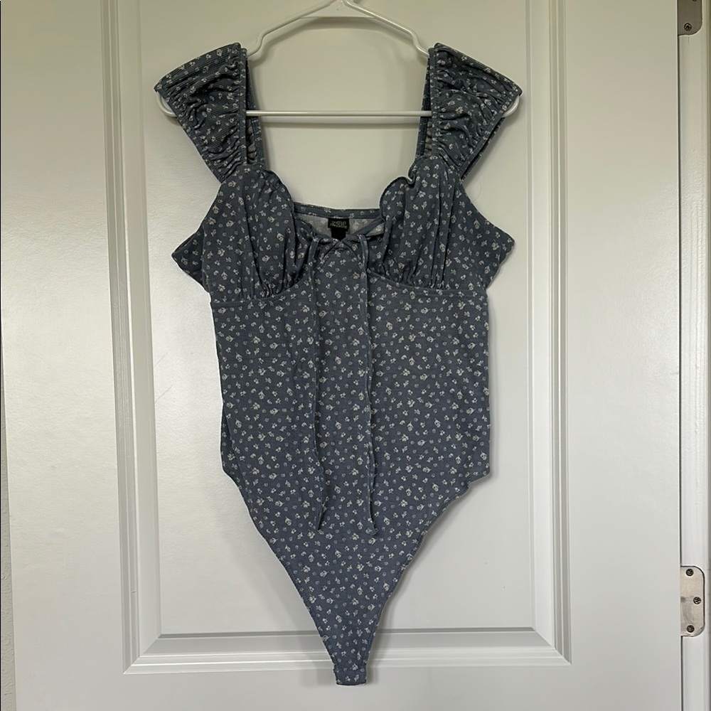 Wild Fable Blue Ruffle Sleeve Bodysuit
